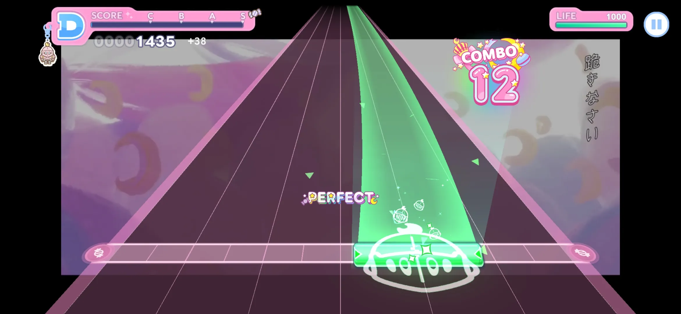 The Rhythm portion UI design for Himemori Luna